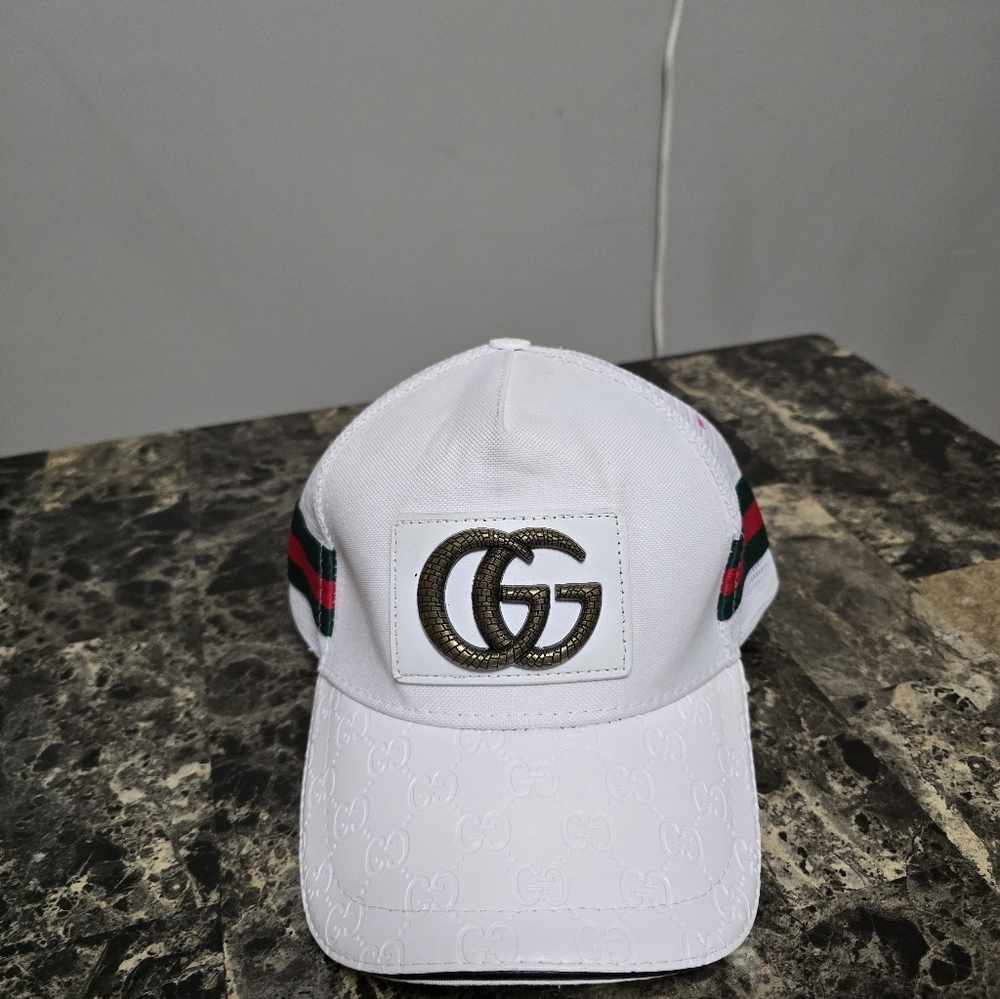 White GG Logo Cap